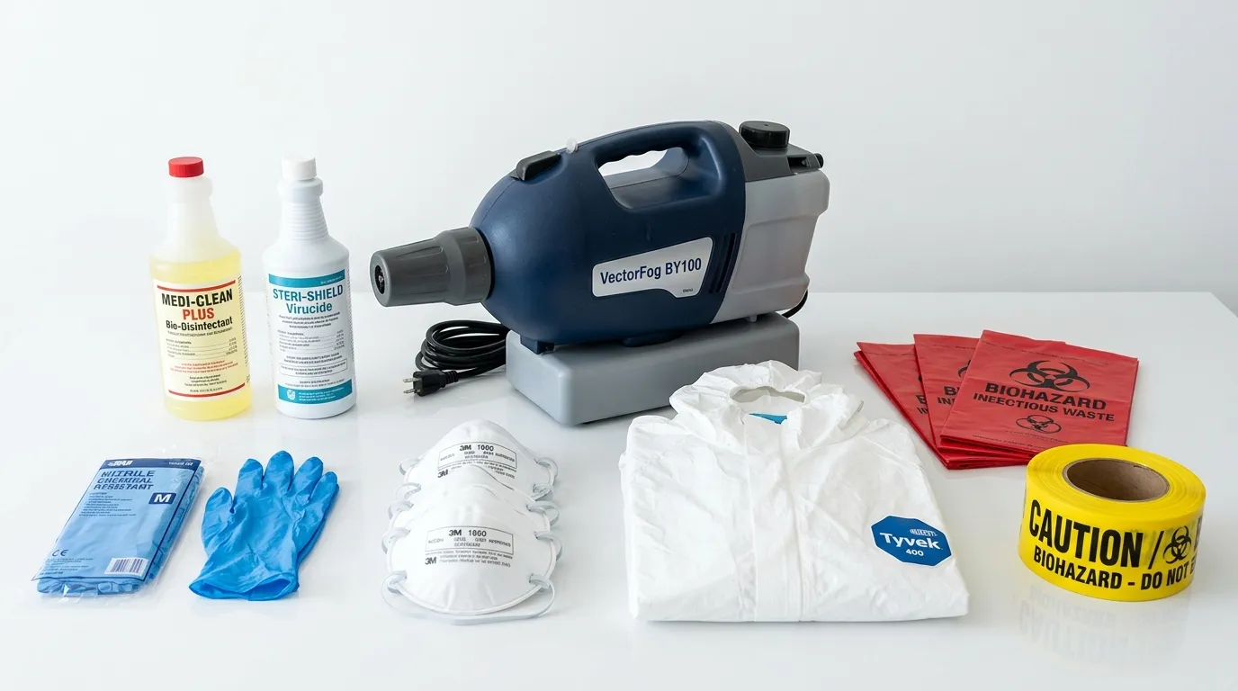 Professional biohazard remediation crew working in Hempstead